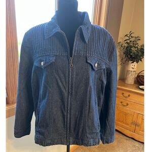 Draper's & Damon's full zip denim jacket, women's size PXL